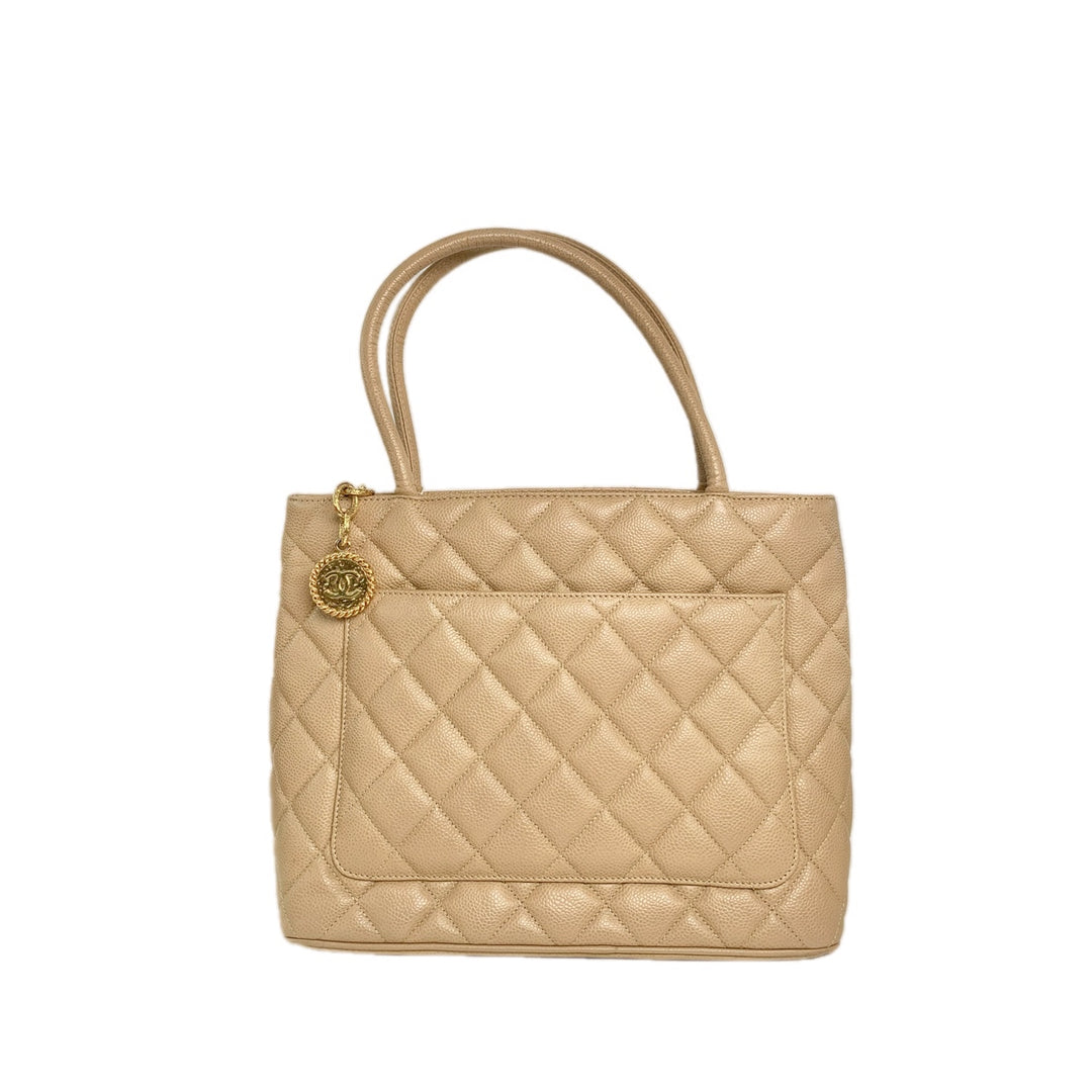Chanel Vintage Medallion Caviar GST Tote Bag