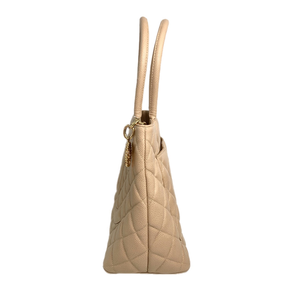Chanel Vintage Medallion Caviar GST Tote Bag