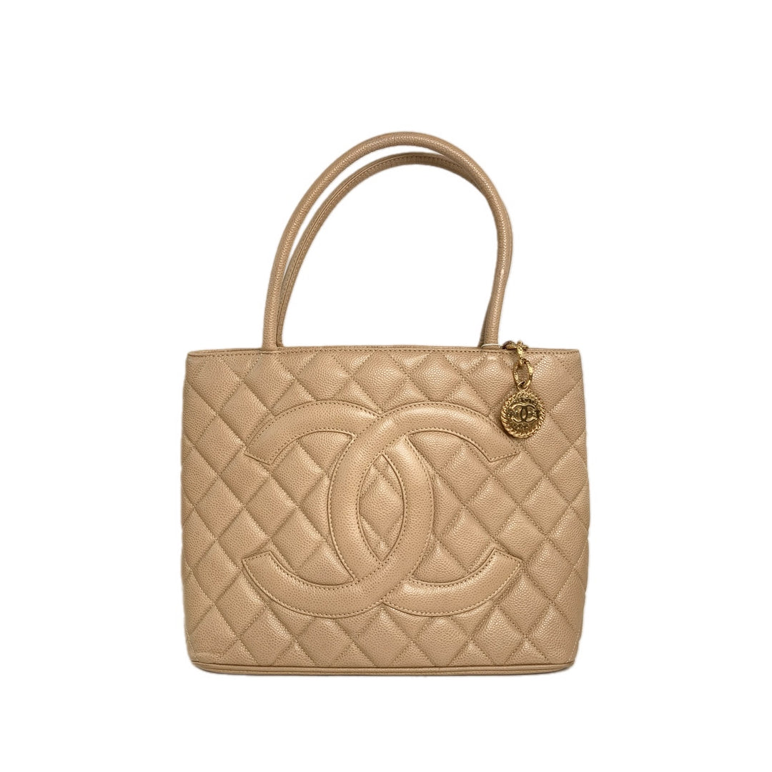 Chanel Vintage Medallion Caviar GST Tote Bag