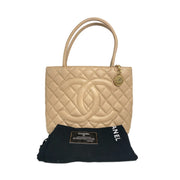 Chanel Vintage Medallion Caviar GST Tote Bag