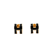 Hermes H Pop Earrings Black Rose Gold - Jiaxyk