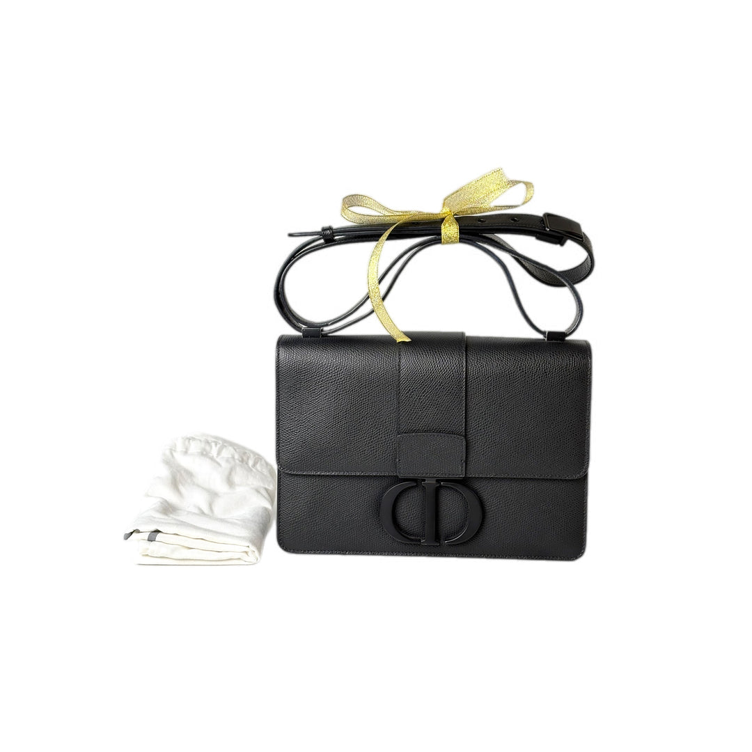 Dior 30 Montaigne Medium SO Black Leather Bag