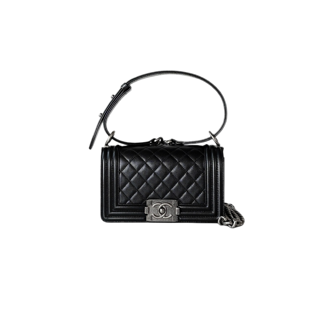 Chanel Leboy  Small Bag Black Caviar Silver