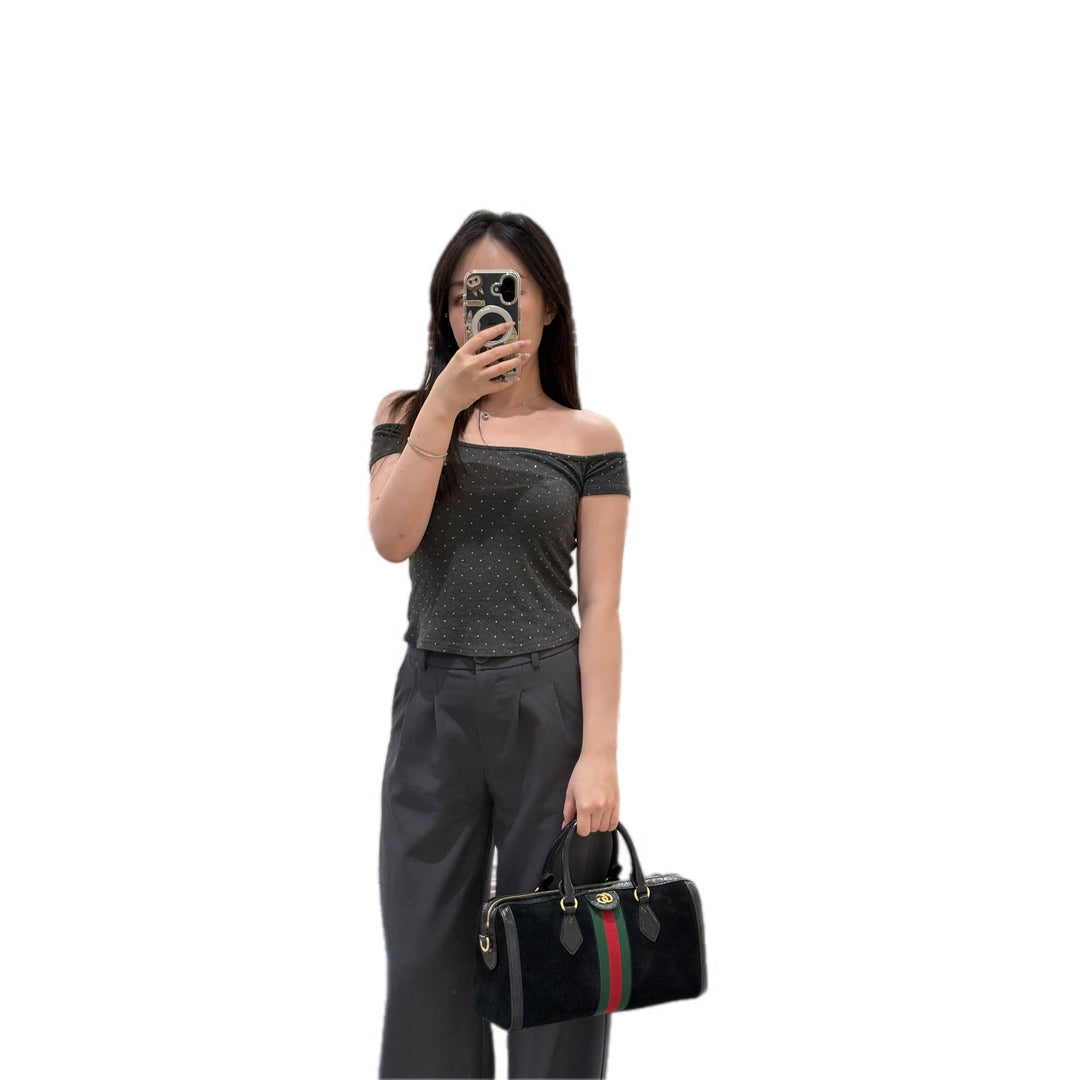Gucci GG Medium Ophidia Suede Shoulder Bag