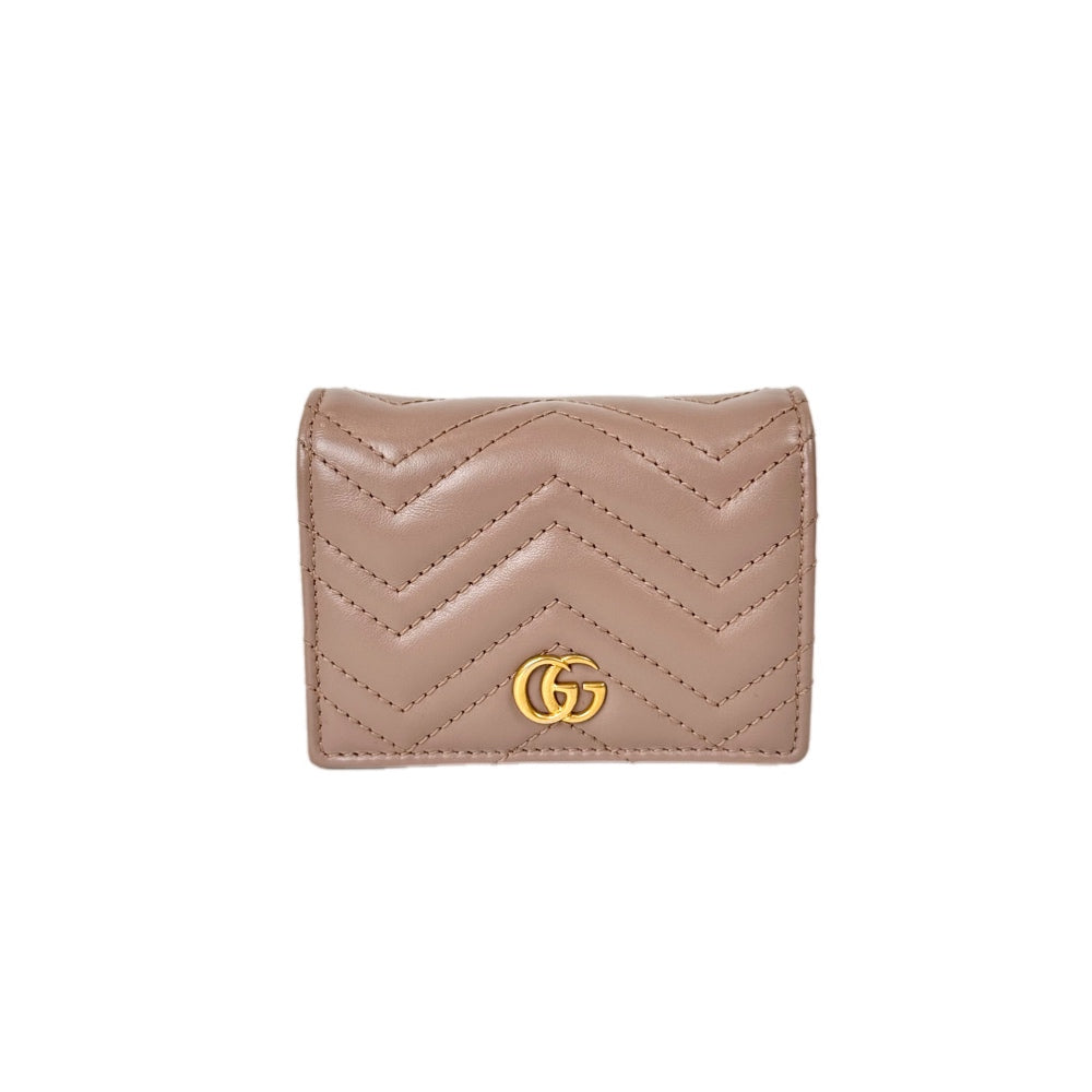 Gucci GG Marmont Pink Beige Card Case Wallet