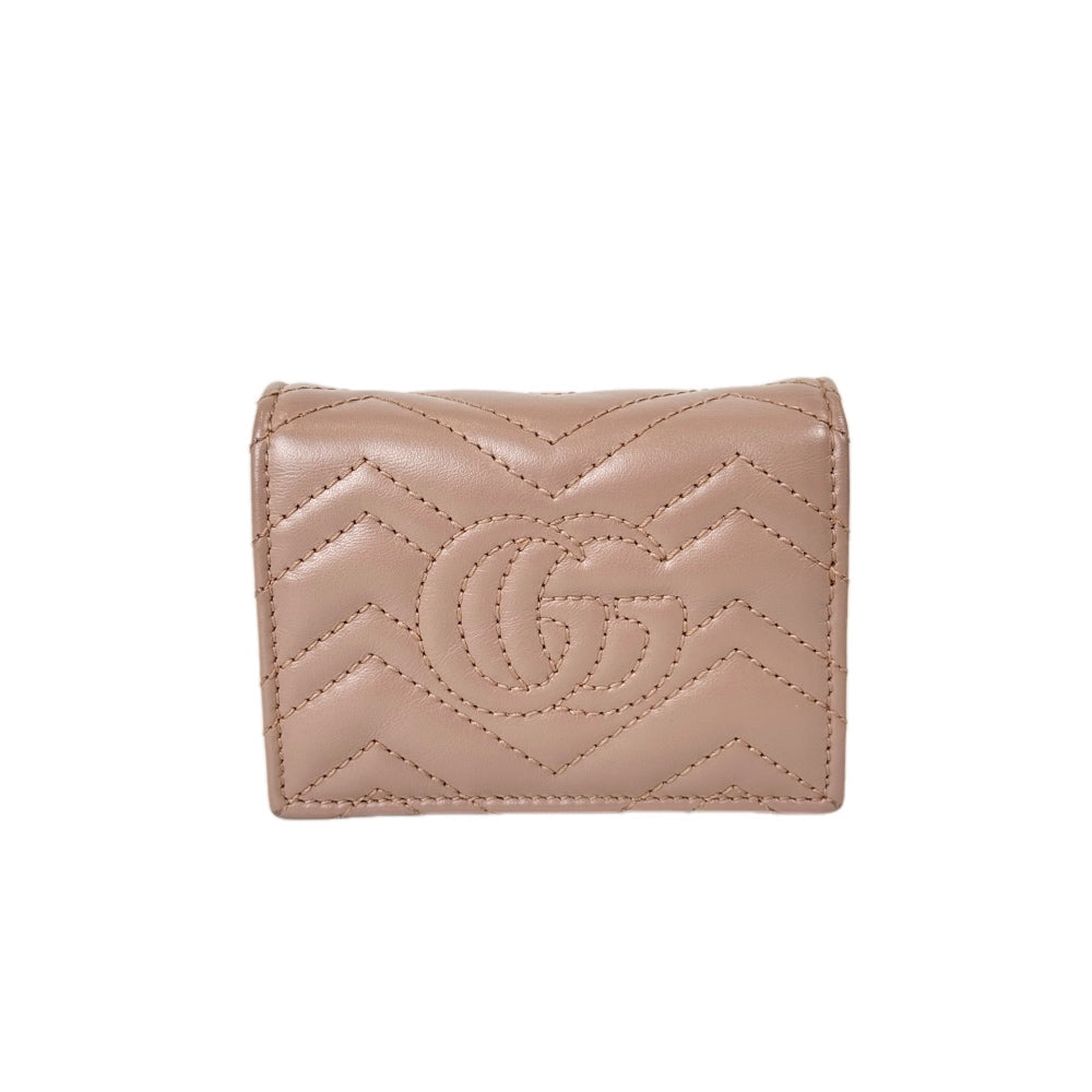 Gucci GG Marmont Pink Beige Card Case Wallet