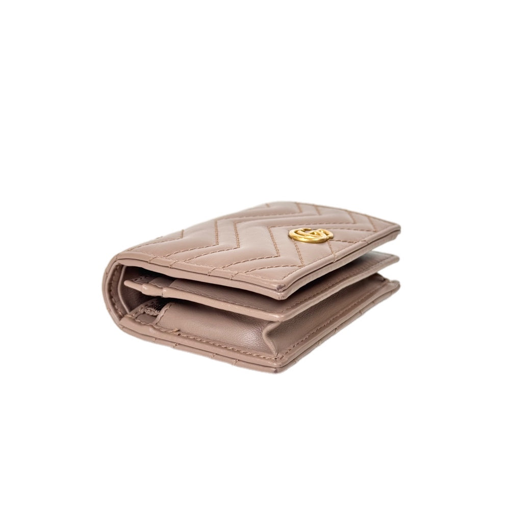 Gucci GG Marmont Pink Beige Card Case Wallet