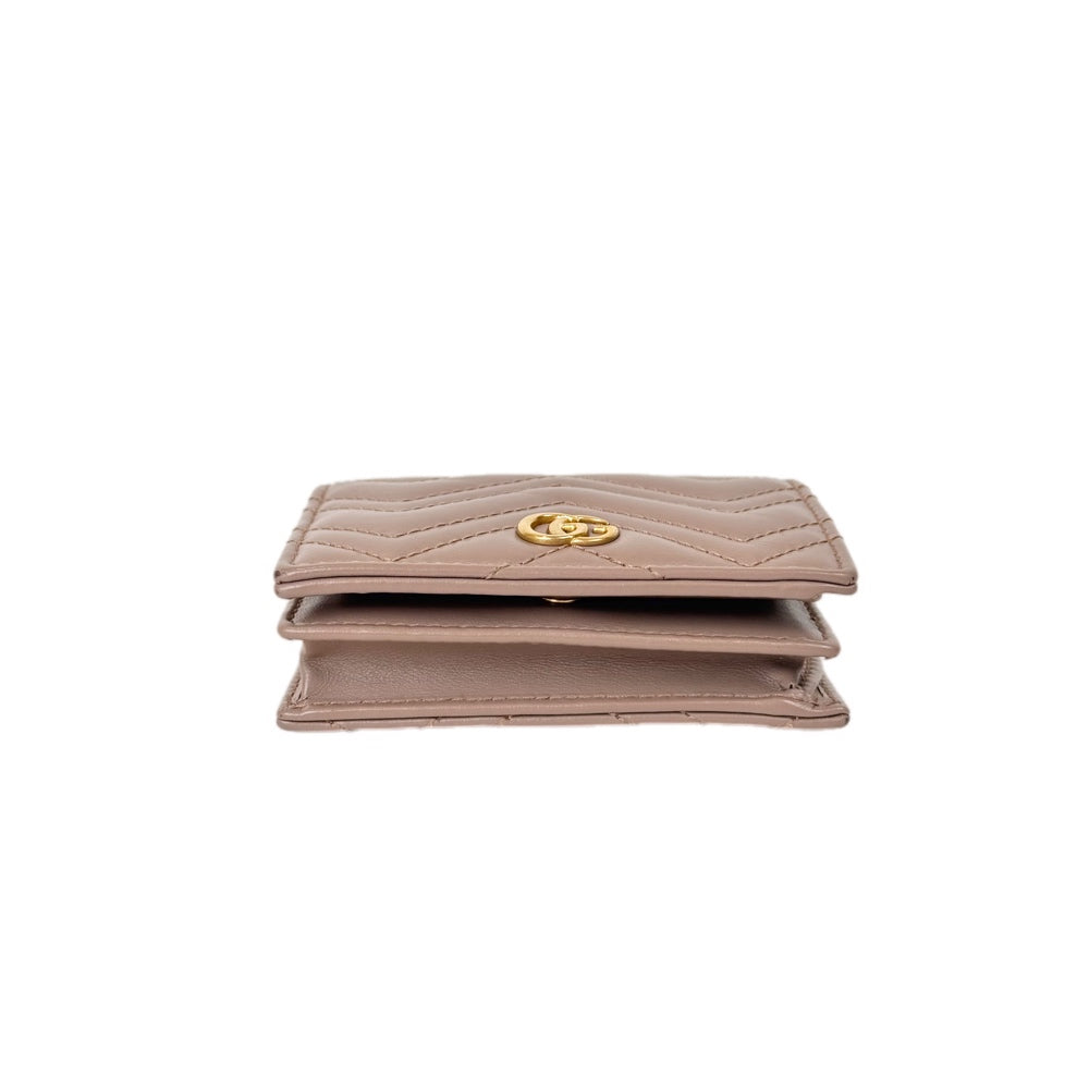 Gucci GG Marmont Pink Beige Card Case Wallet