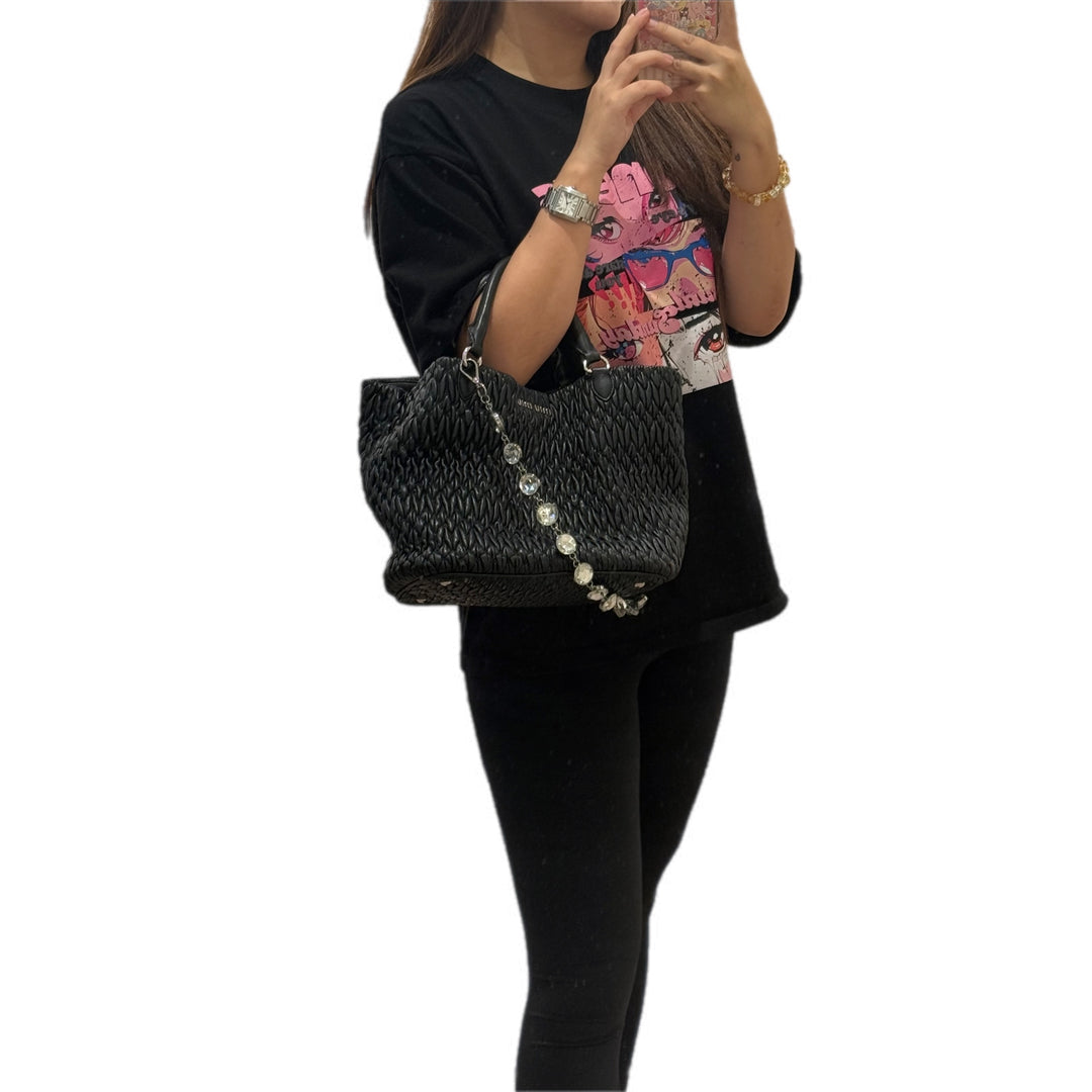Miumiu Black Crystal Tote