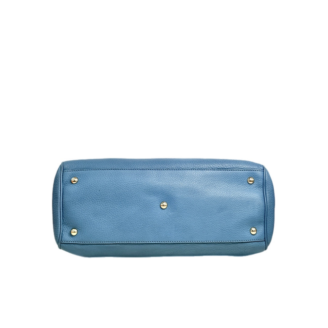 Gucci Bamboo Shopper Blue Tote Bag