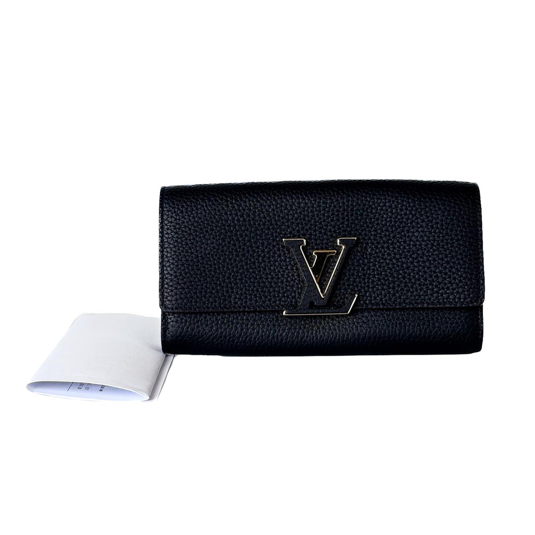 Louis Vuitton Capuchin  Wallet Black Calfskin