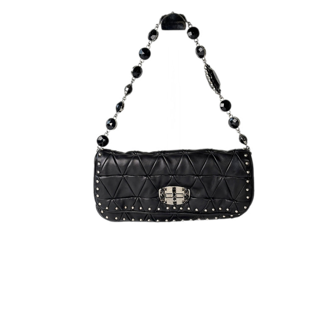 Miumiu Black Crystal Hobo Bag