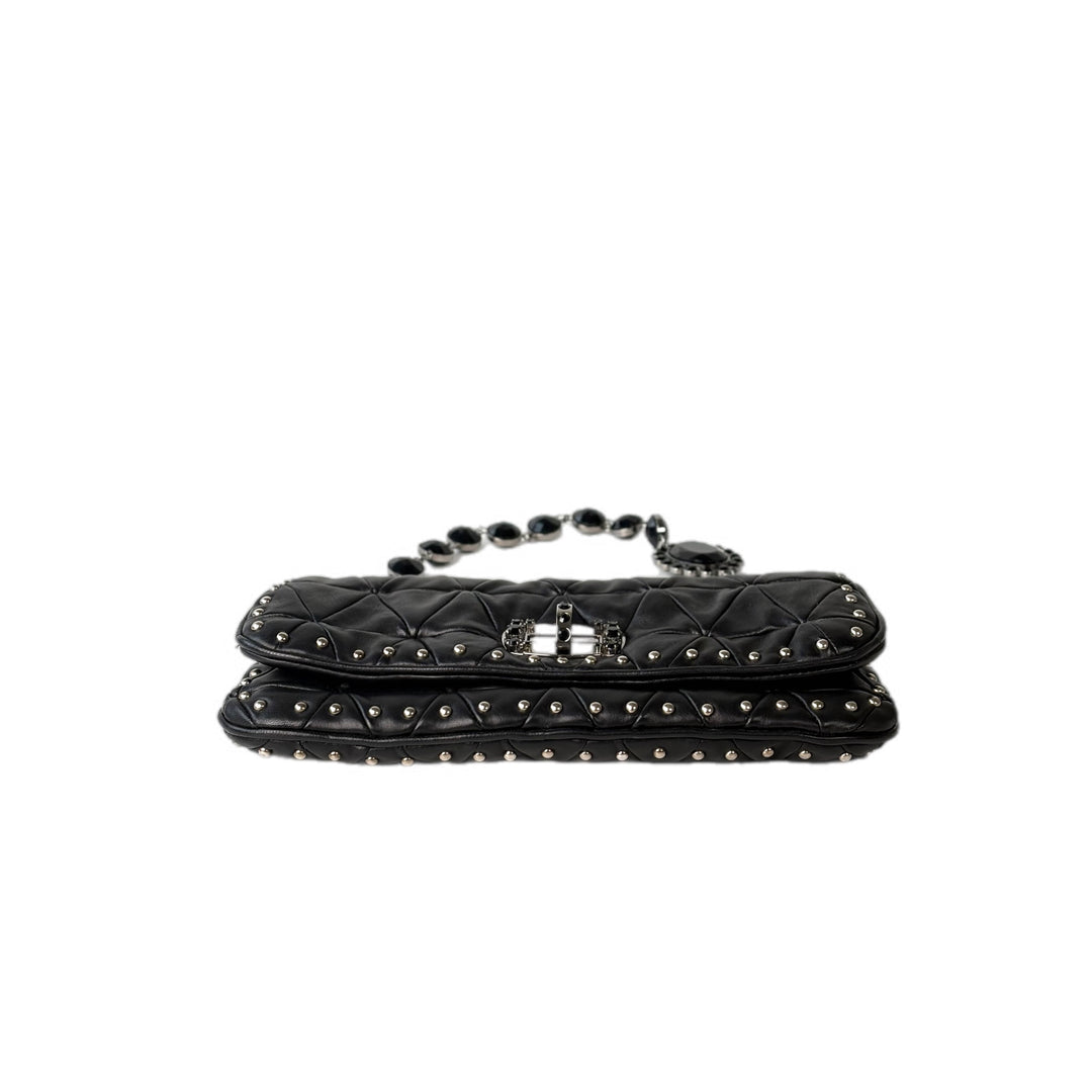 Miumiu Black Crystal Hobo Bag
