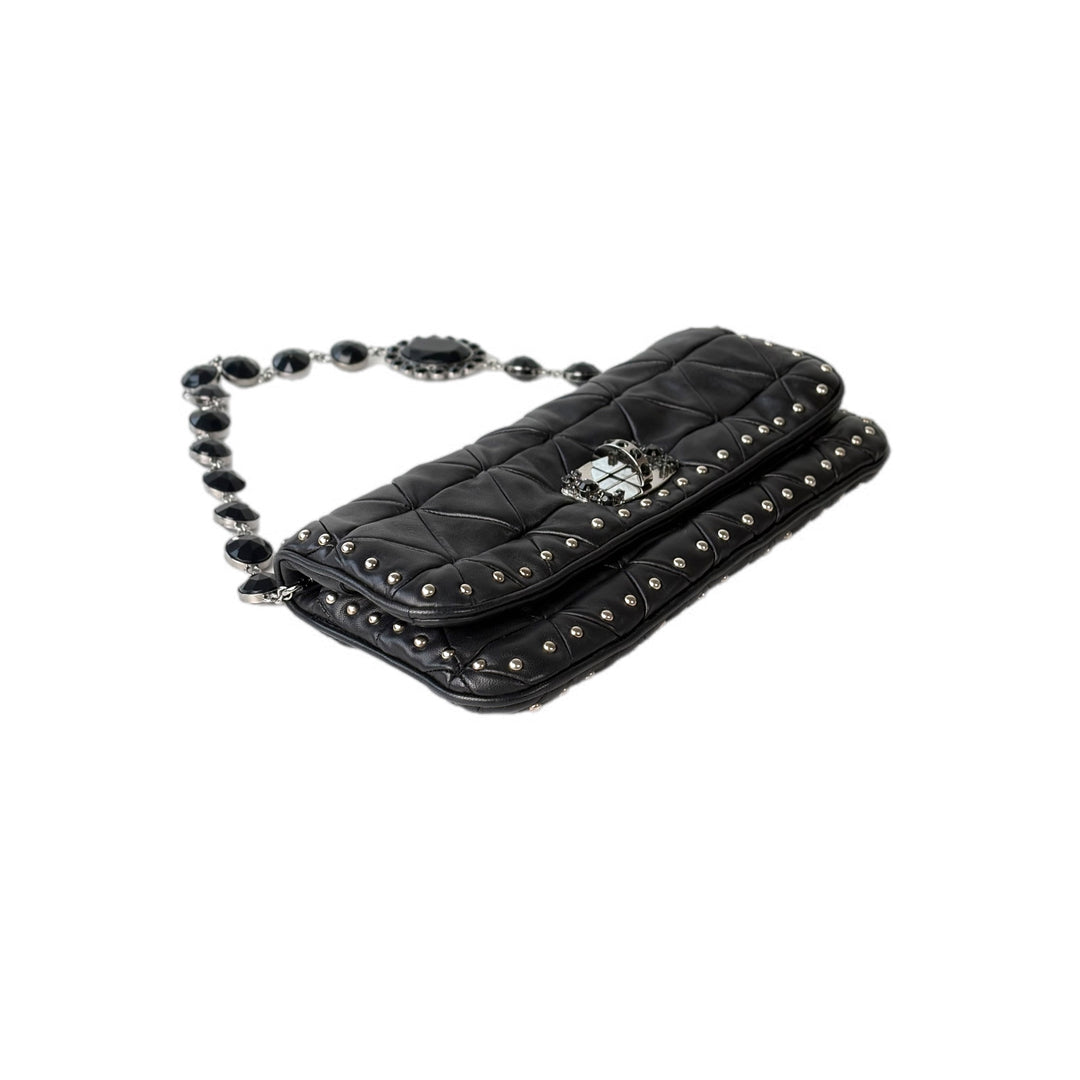 Miumiu Black Crystal Hobo Bag