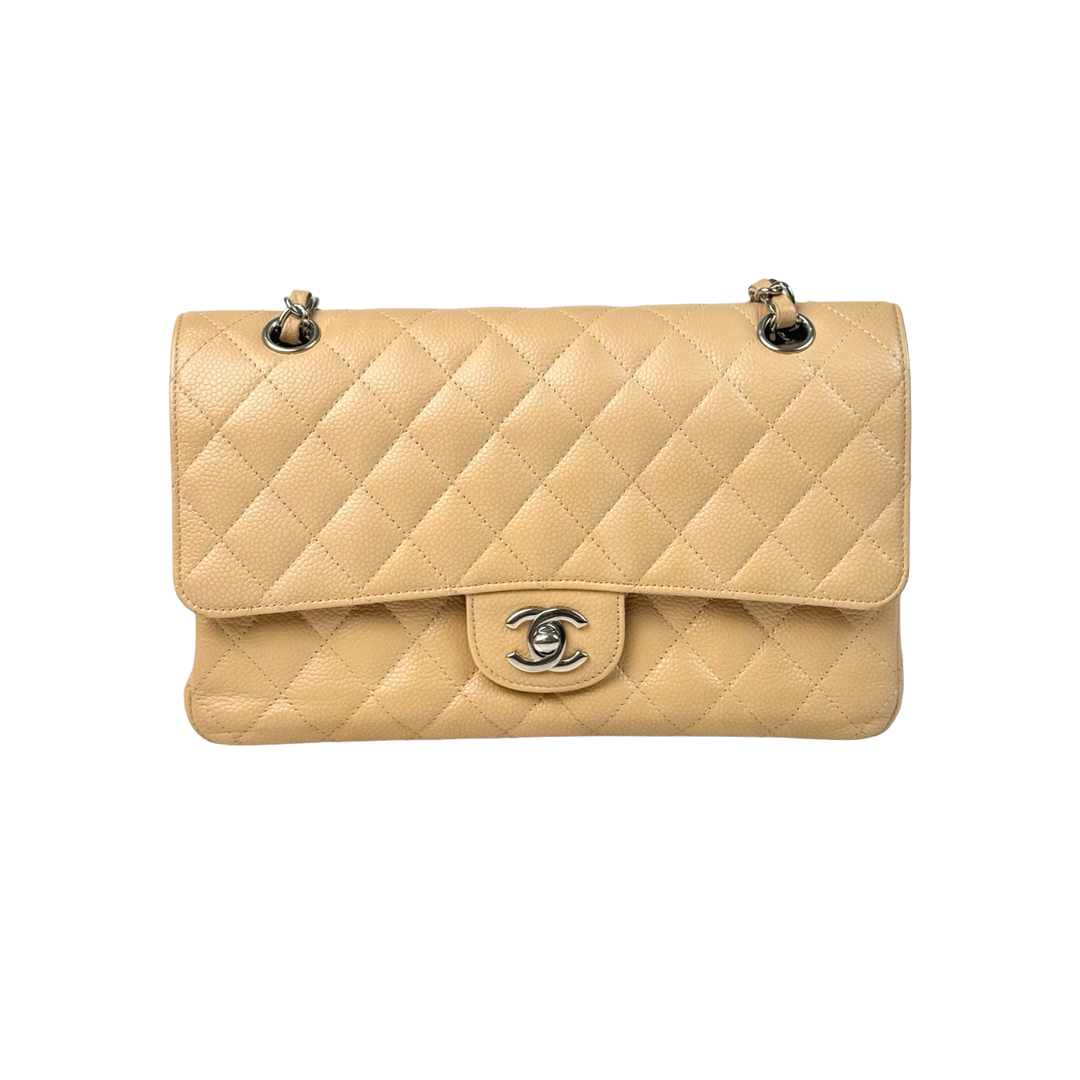 Chanel Classic Flap Medium Cream Caviar Bag