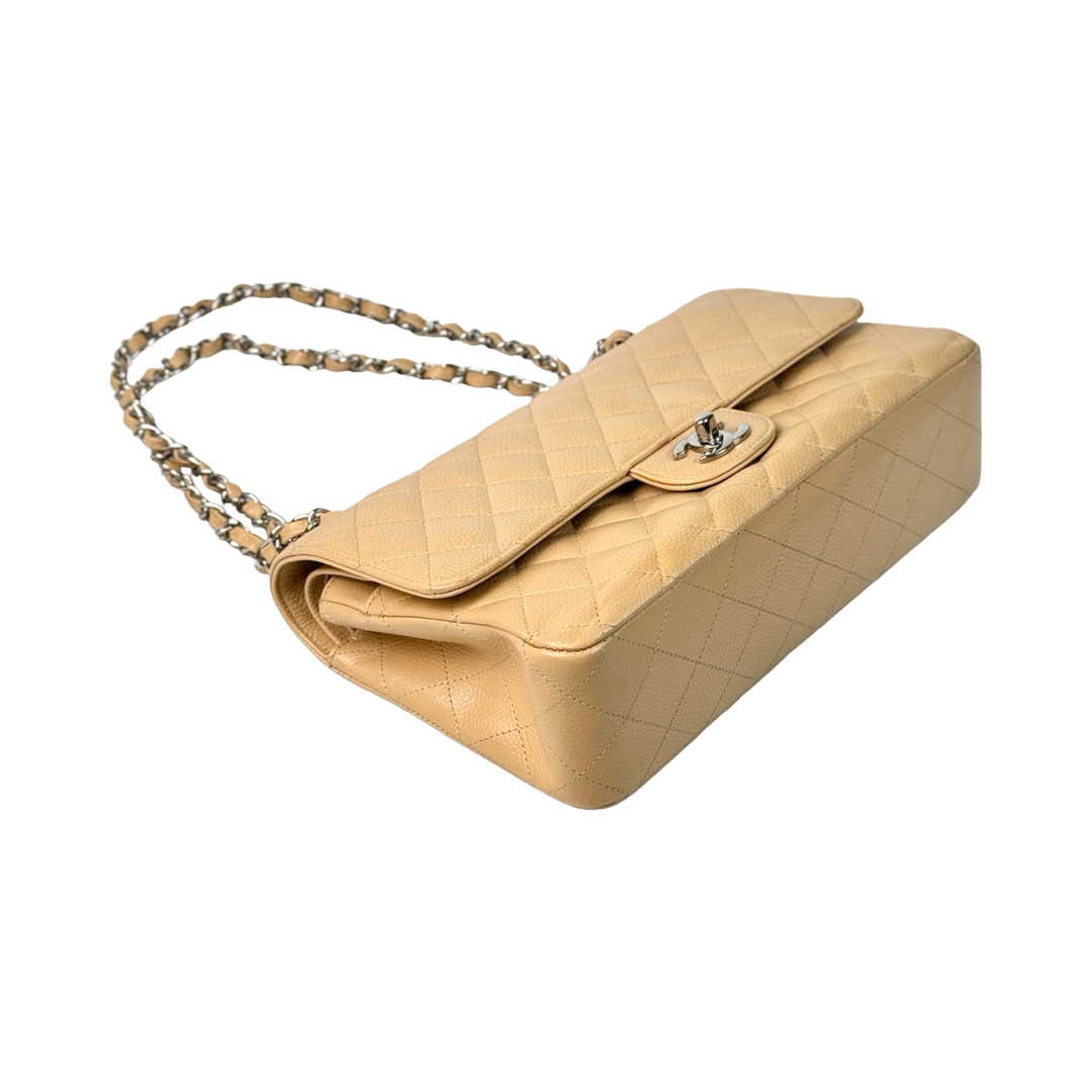 Chanel Classic Flap Medium Cream Caviar Bag