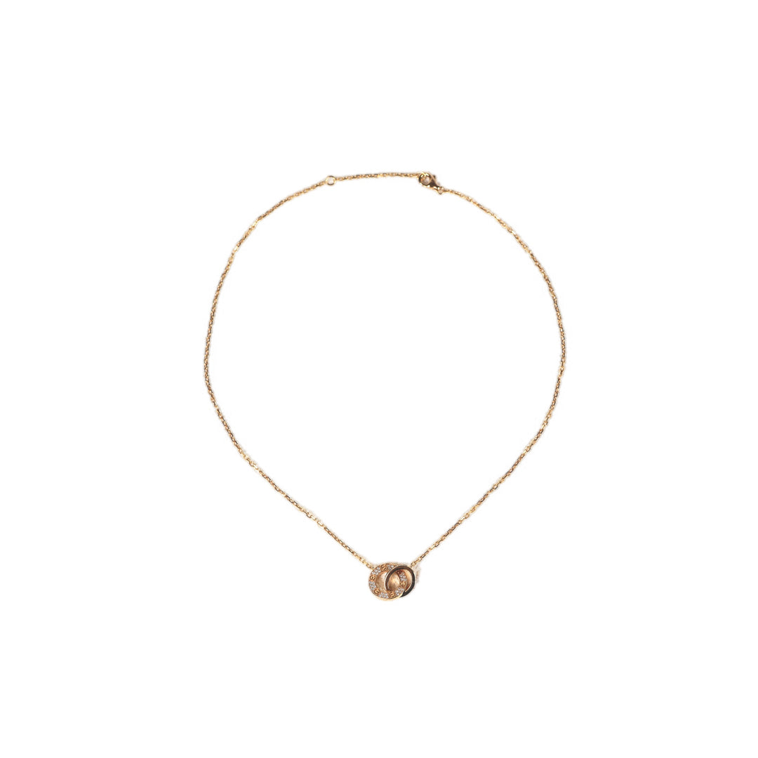 Cartier Love Necklace Paved 18K Rose Gold