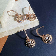 Natural White Diamond Flower Earrings. D0.22ct, 18K