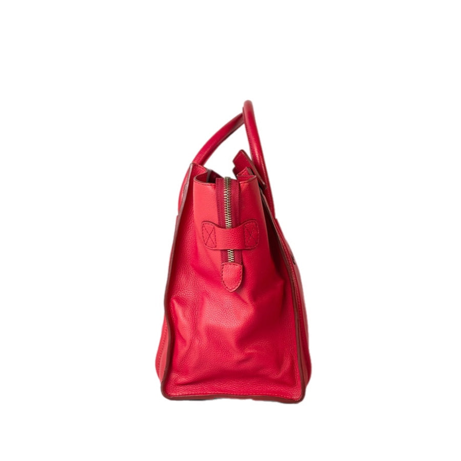 Celine Luggage Bag Red Calfskin