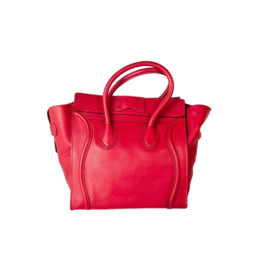 Celine Luggage Bag Red Calfskin
