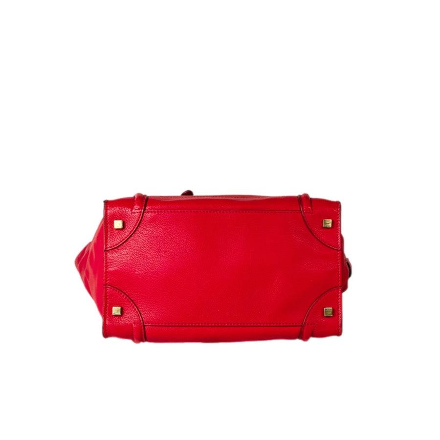 Celine Luggage Bag Red Calfskin