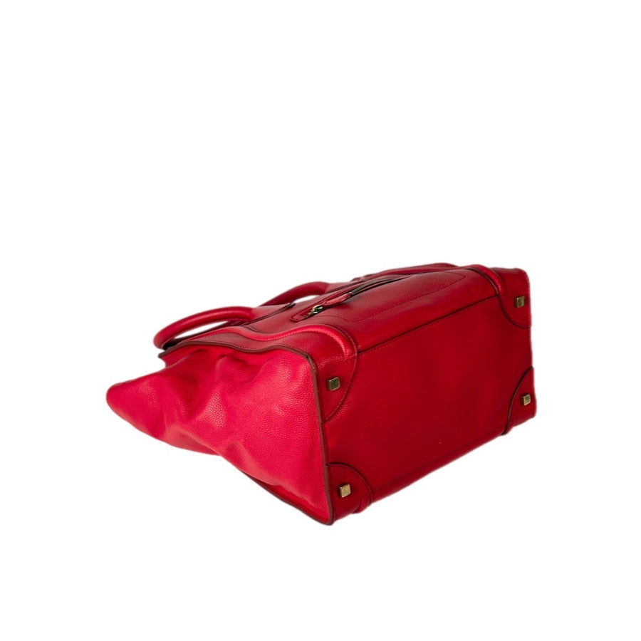 Celine Luggage Bag Red Calfskin