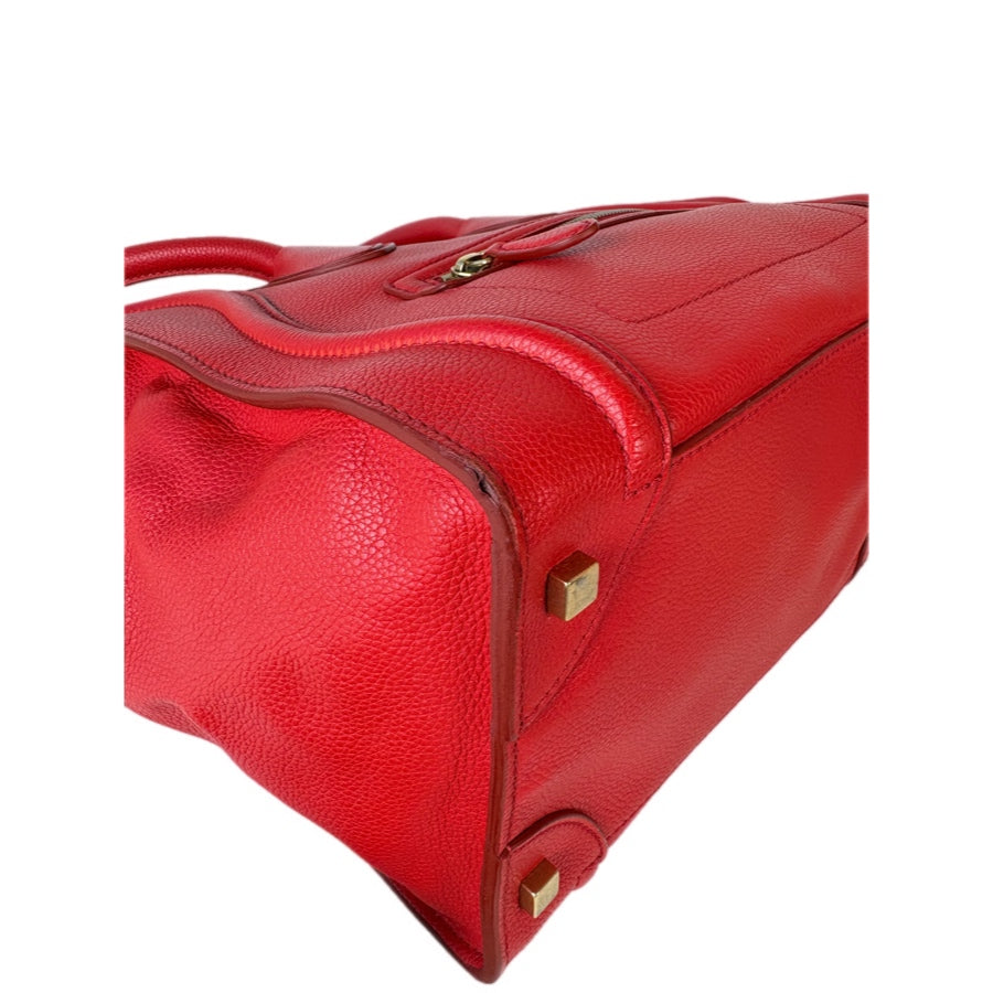 Celine Luggage Bag Red Calfskin