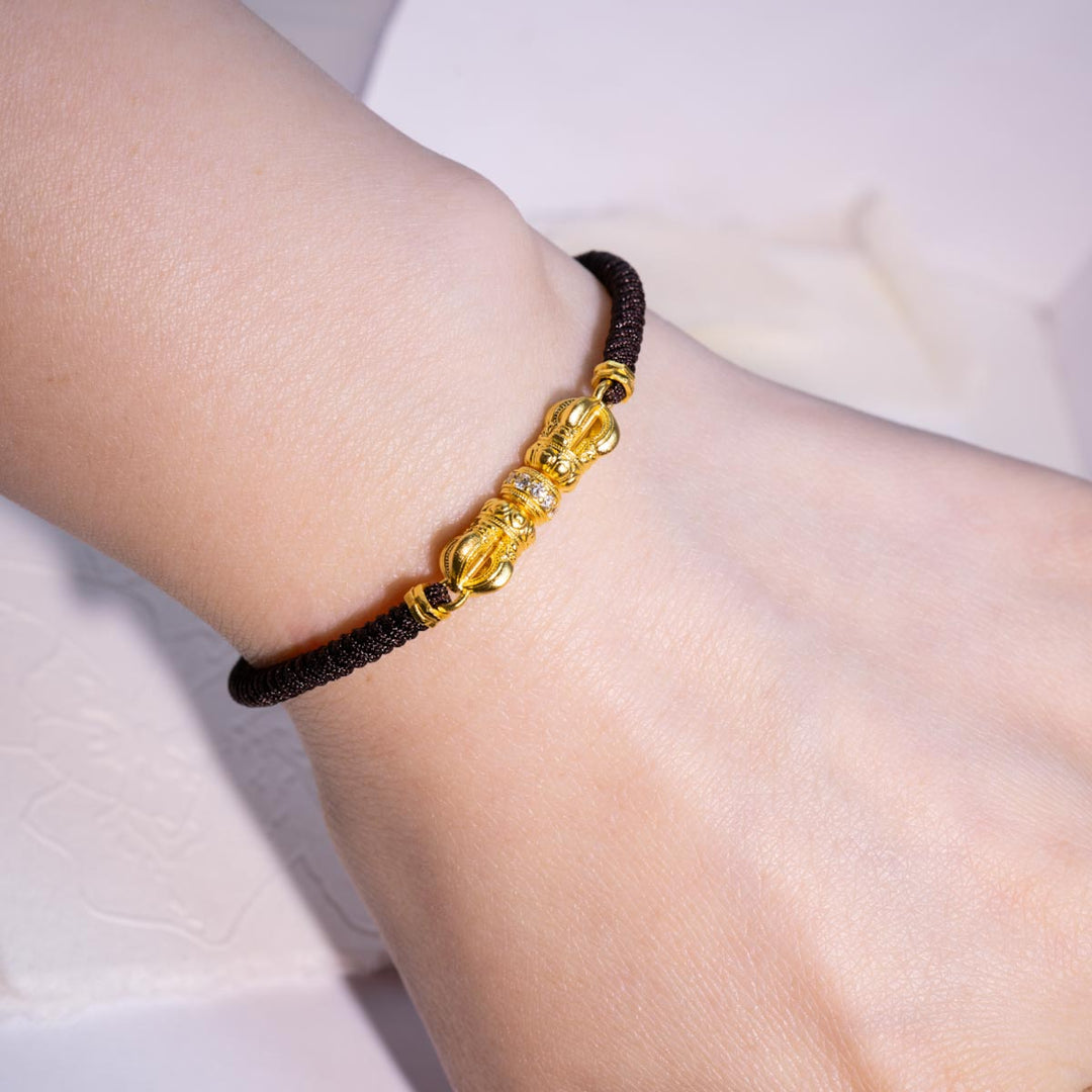 24k 999 Vajra Bracelet 7.27g,White Diamond 0.135ct GRC
