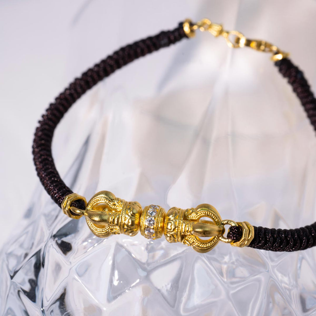 24k 999 Vajra Bracelet 7.27g,White Diamond 0.135ct GRC