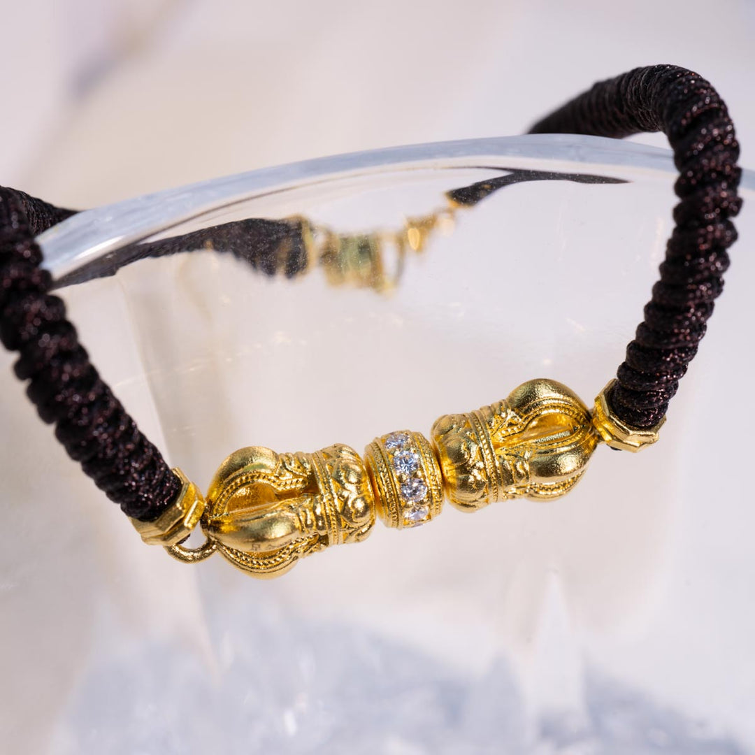 24k 999 Vajra Bracelet 7.27g,White Diamond 0.135ct GRC