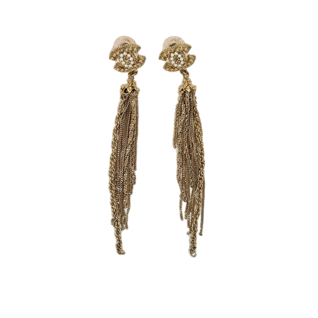 Chanel CC Logo Tassel Earring