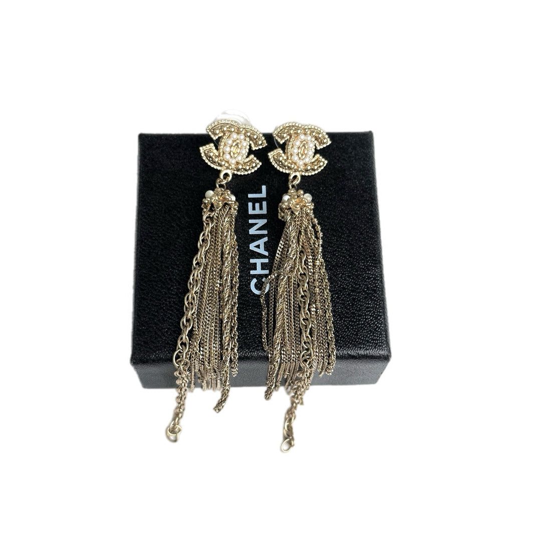 Chanel CC Logo Tassel Earring