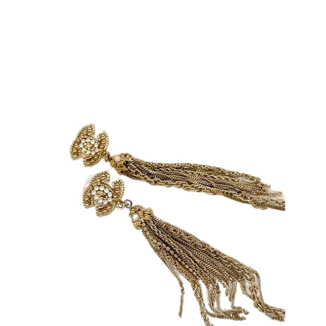 Chanel CC Logo Tassel Earring