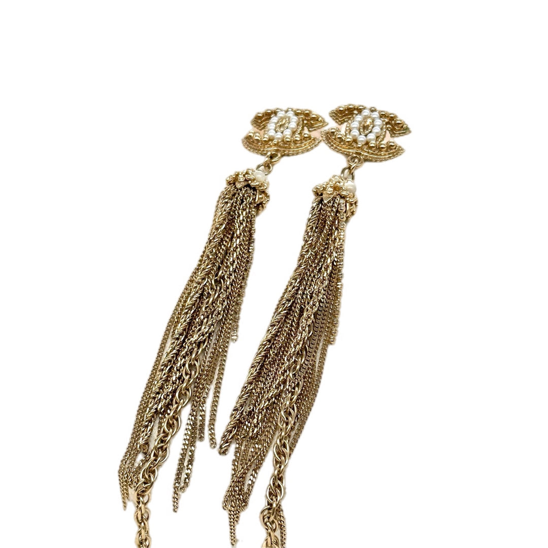 Chanel CC Logo Tassel Earring