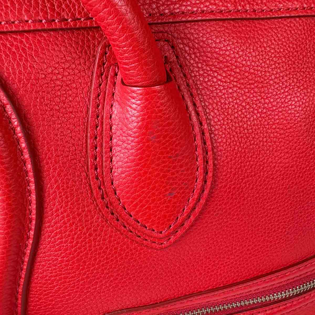 Celine Luggage Bag Red Calfskin