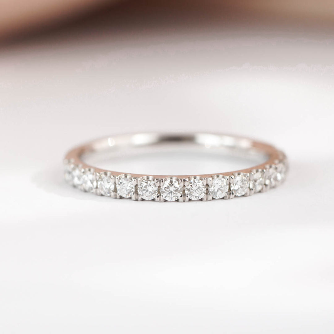 Natural White Diamond Eternity Ring D0.48ct, 18K Gold