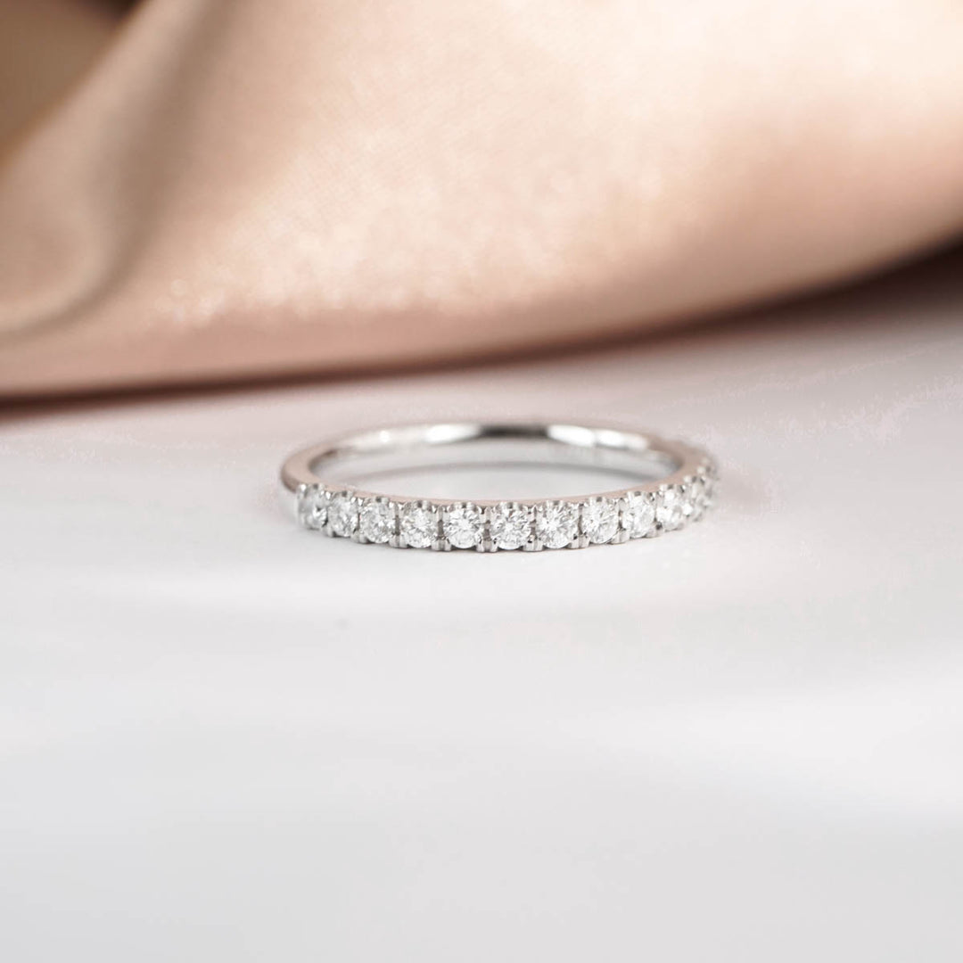 Natural White Diamond Eternity Ring D0.48ct, 18K Gold