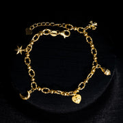 Jiaxy & K 24k 999 Gothic Cross Charm Bracelet 11.79g, White Diamond 0.072ct - photo 2