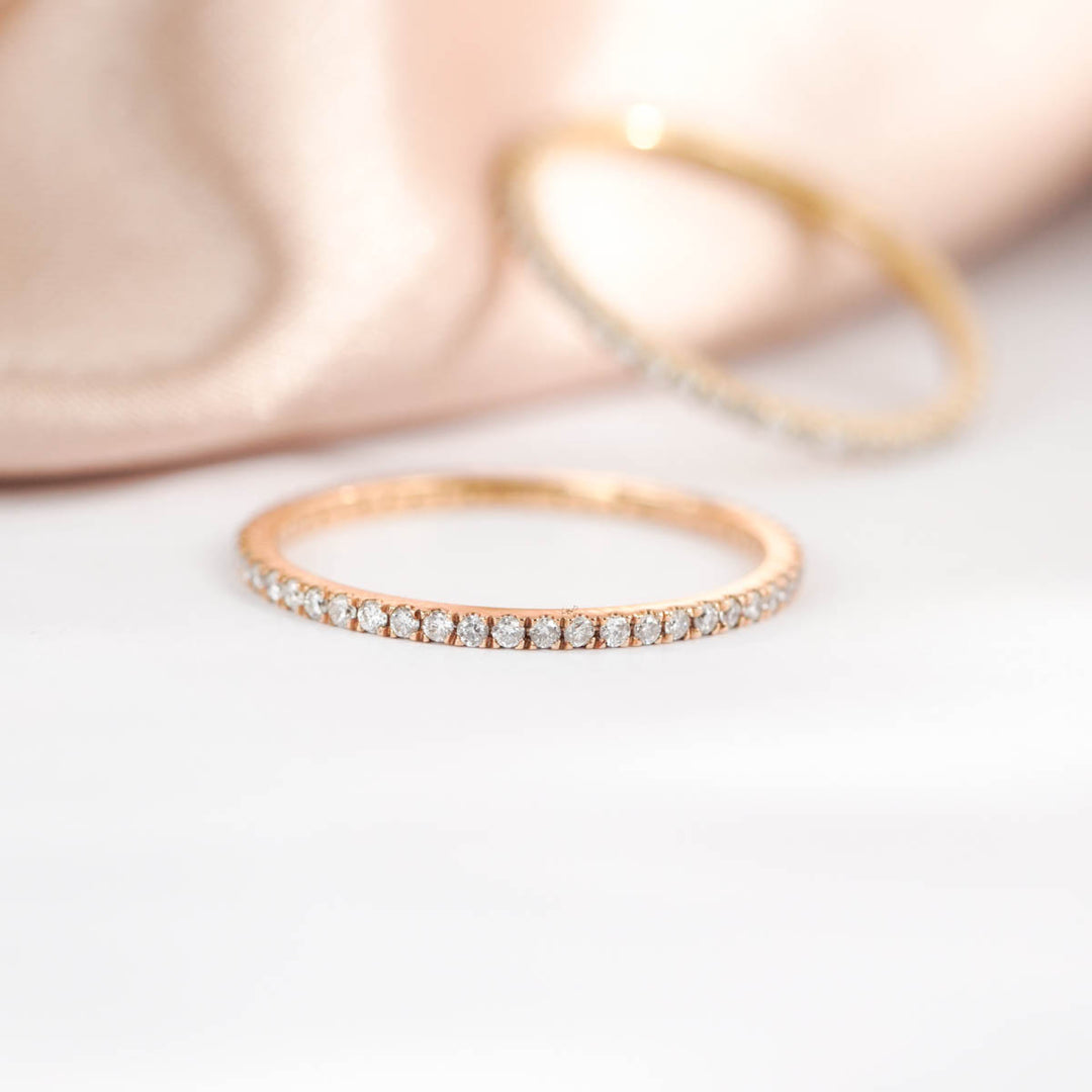 Natural White Diamond Fully-jewelled Eternity Ring D0.25ct, 18K Gold