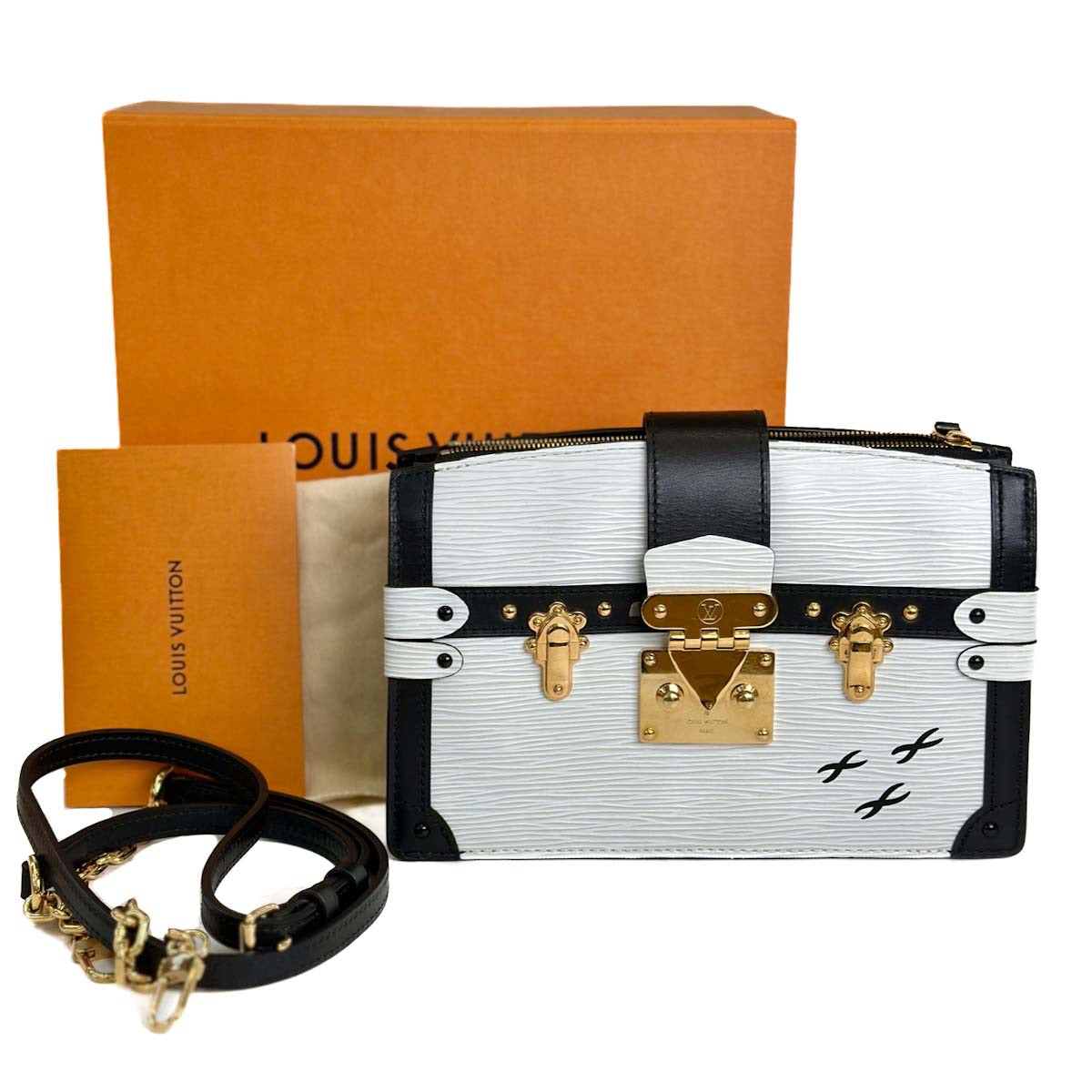 Louis Vuitton Trunk White Epi Leather Shoulder Bag
