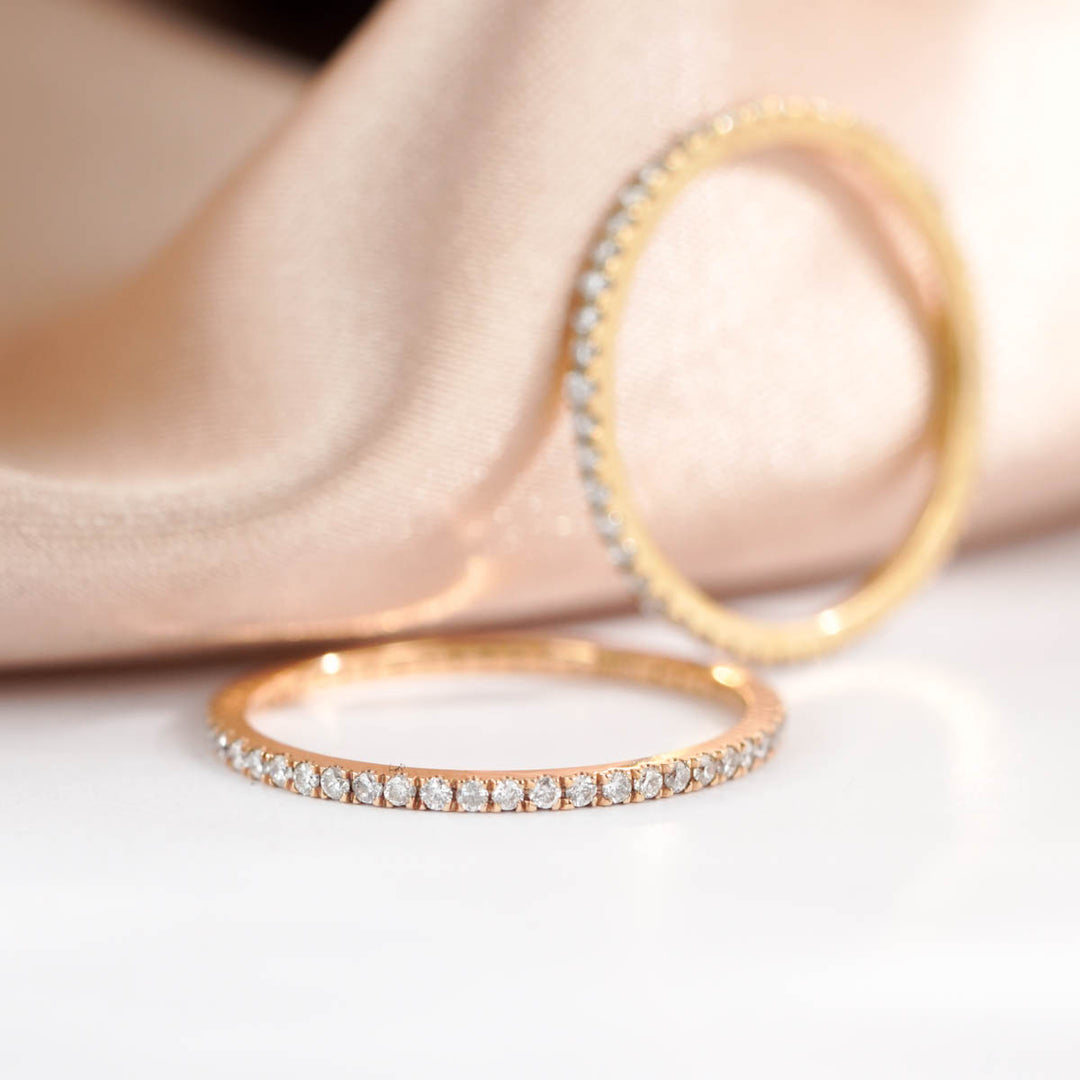 Natural White Diamond Fully-jewelled Eternity Ring D0.25ct, 18K Gold