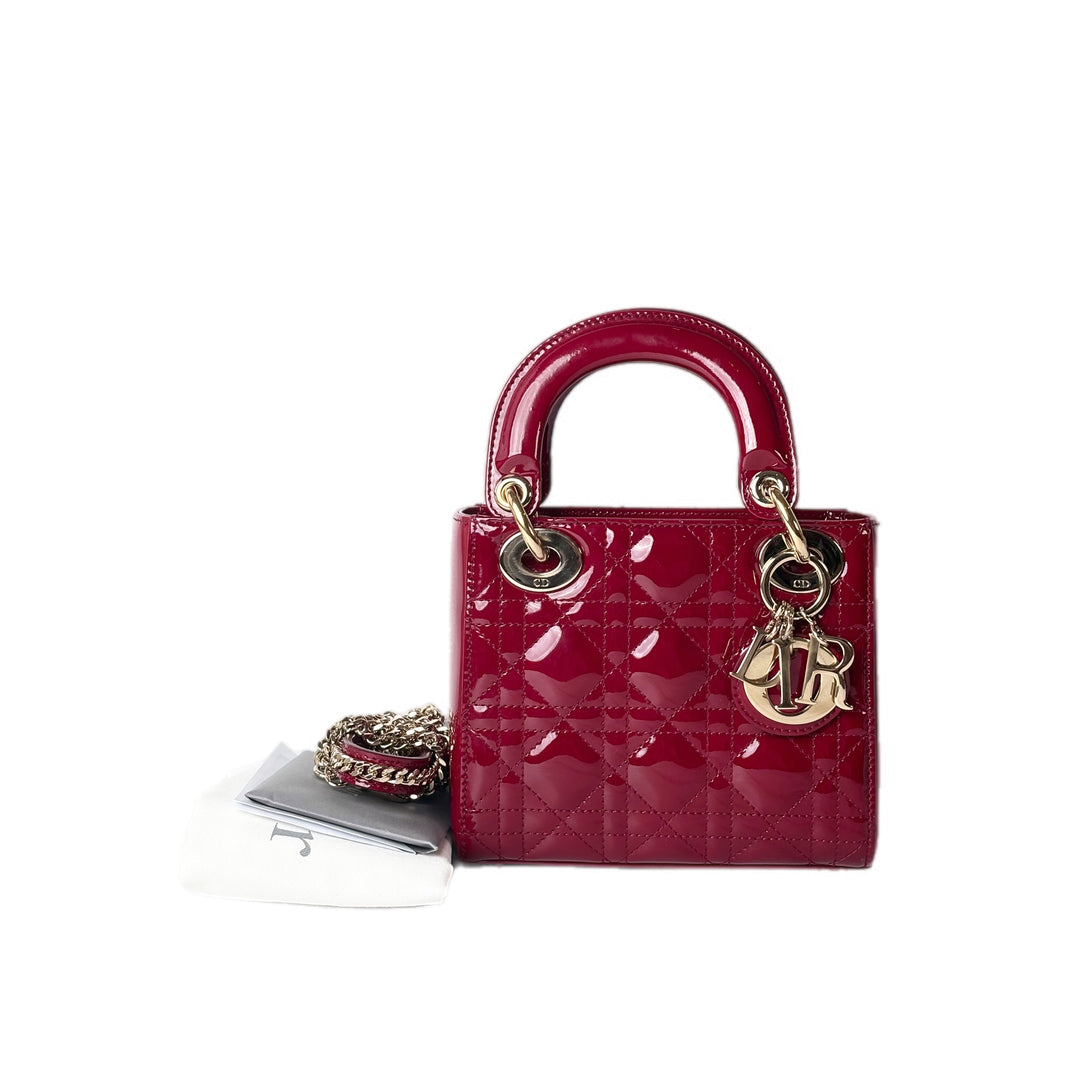 Dior Red  Lady Dior Mini Bag