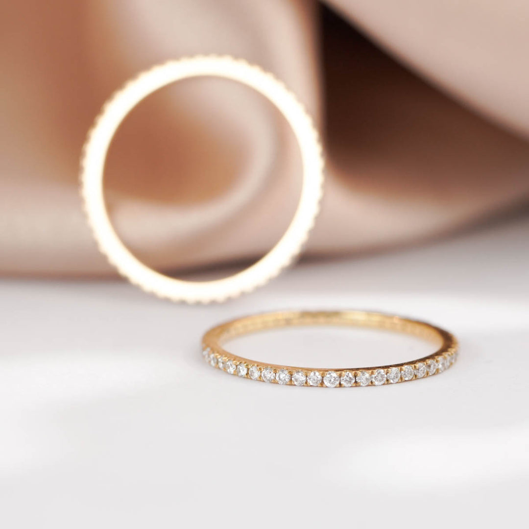 Natural White Diamond Fully-jewelled Eternity Ring D0.25ct, 18K Gold