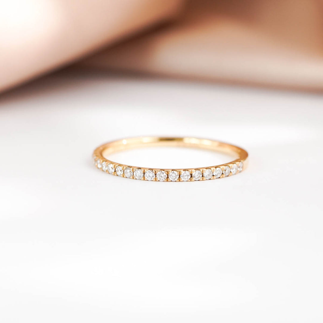 Natural White Diamond Eternity Ring D0.21ct, 18K Rose Gold