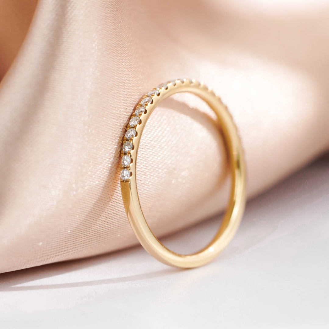 Natural White Diamond Eternity Ring D0.21ct, 18K Rose Gold