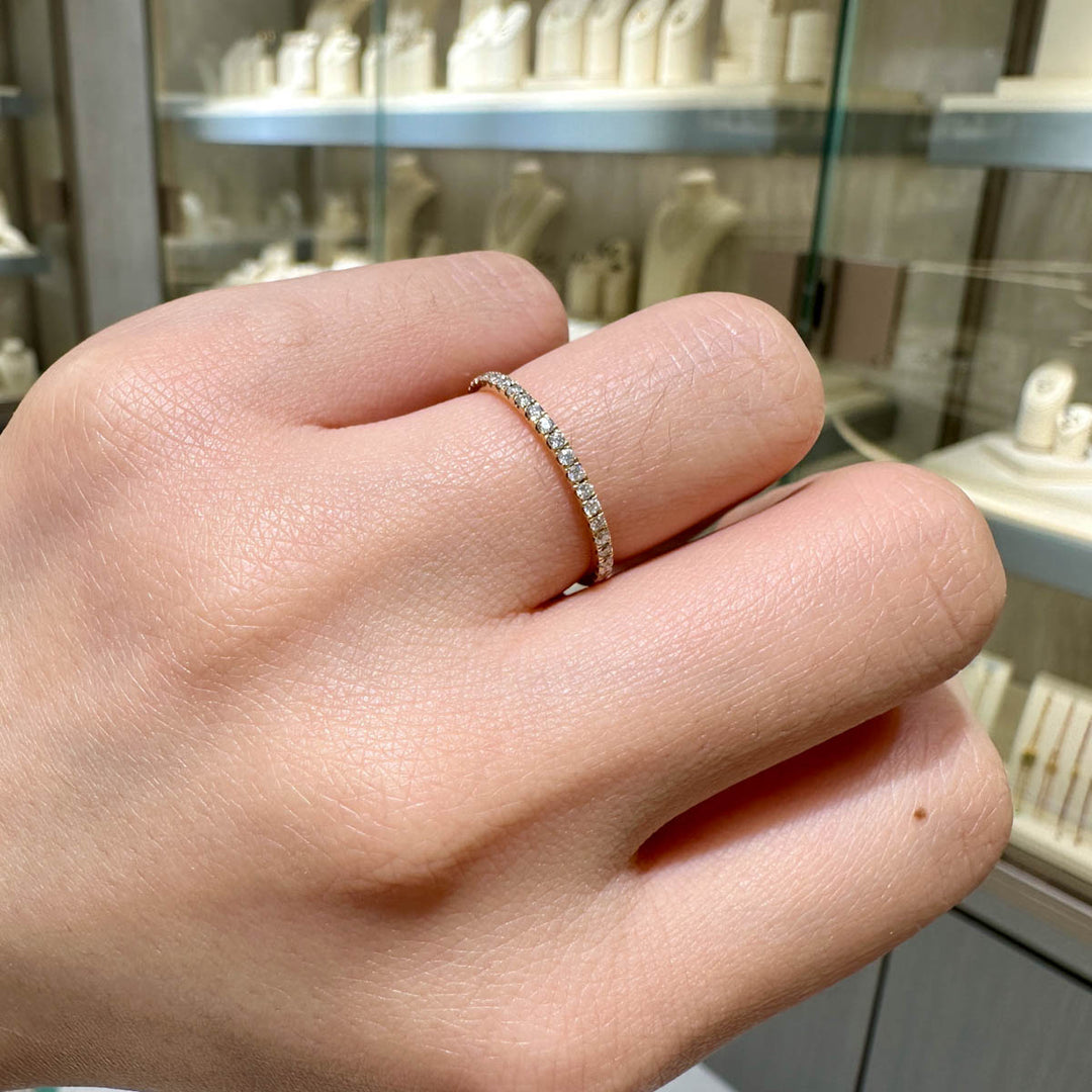 Natural White Diamond Eternity Ring D0.21ct, 18K Rose Gold