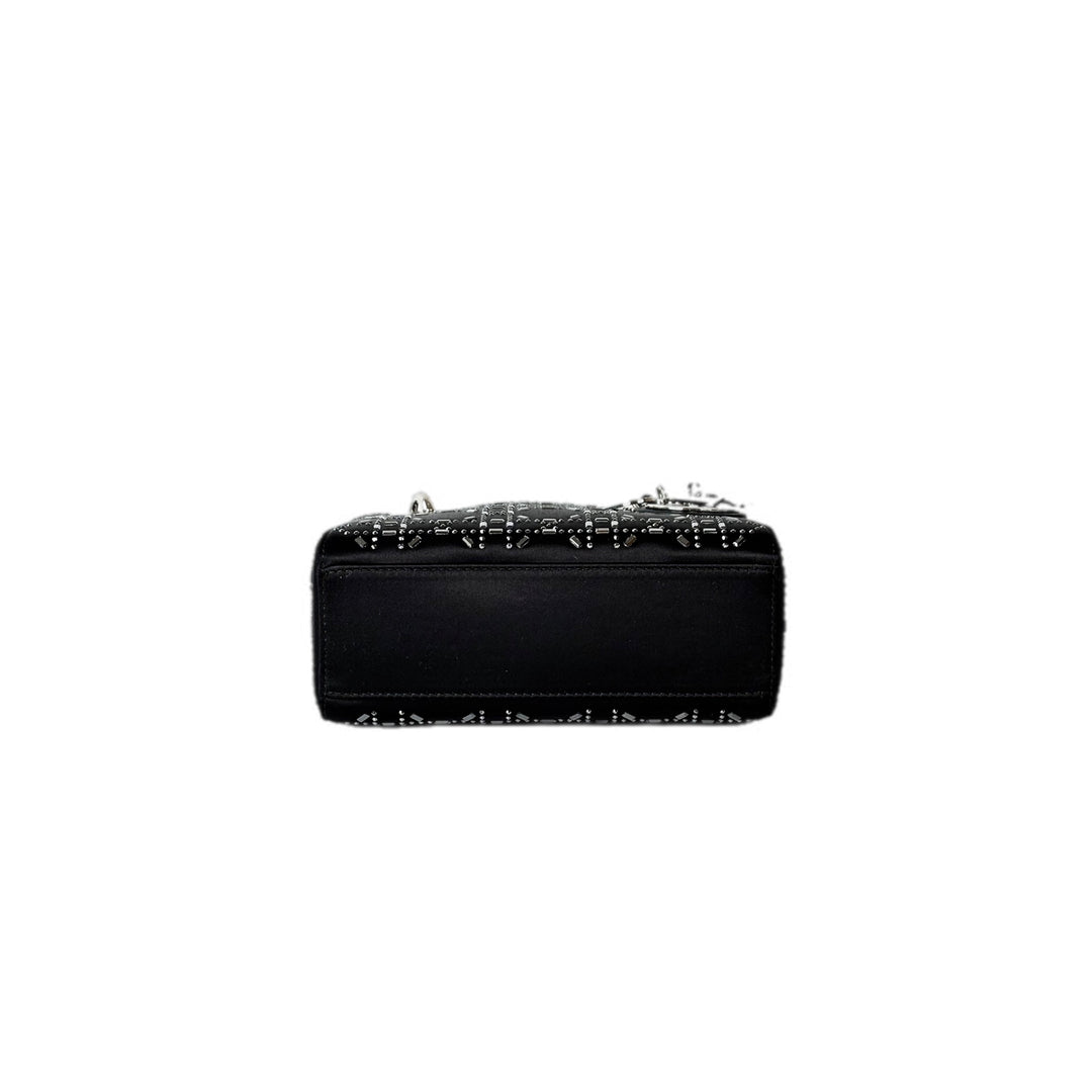 Dior Lady Dior Mini Satin Crystal Black Bag