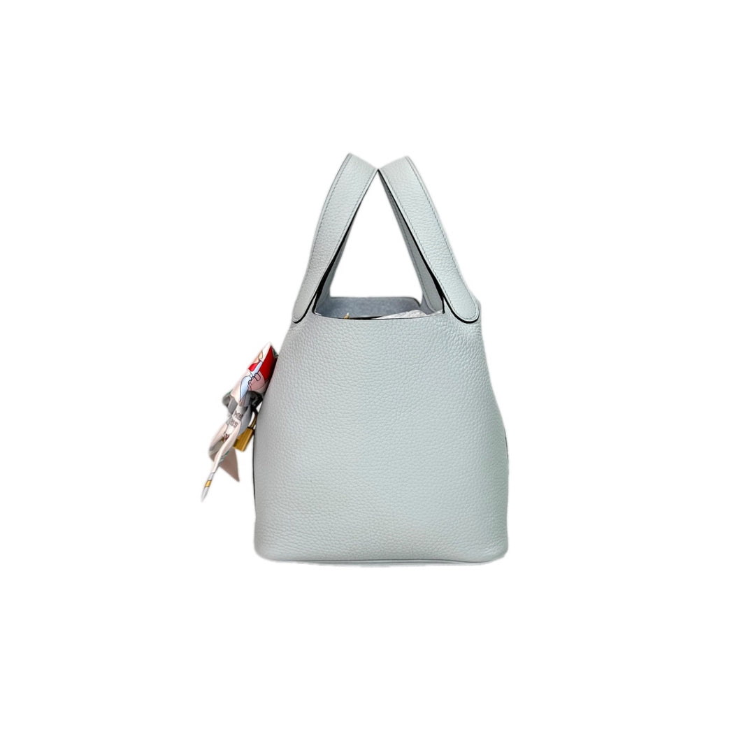 Hermes Picotin 18 Bag TC Blue Pale