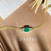 Columbia Natural Emerald and Diamond Necklace D1.62ct. D0.264, 18K