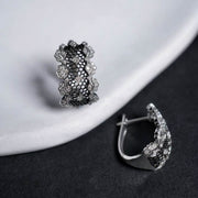 Natural White Diamond Buccellati Style Earrings D:0.30ct D-E, 18K Gold